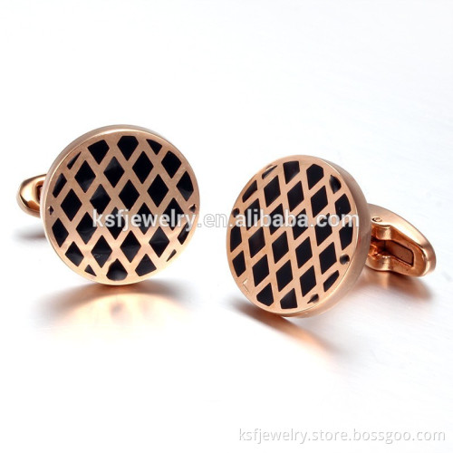 SFNC-021 High quality men rose gold Classic stainless steel cufflink for OEM service